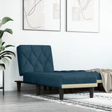 vidaXL Chaise longue fluweel blauw