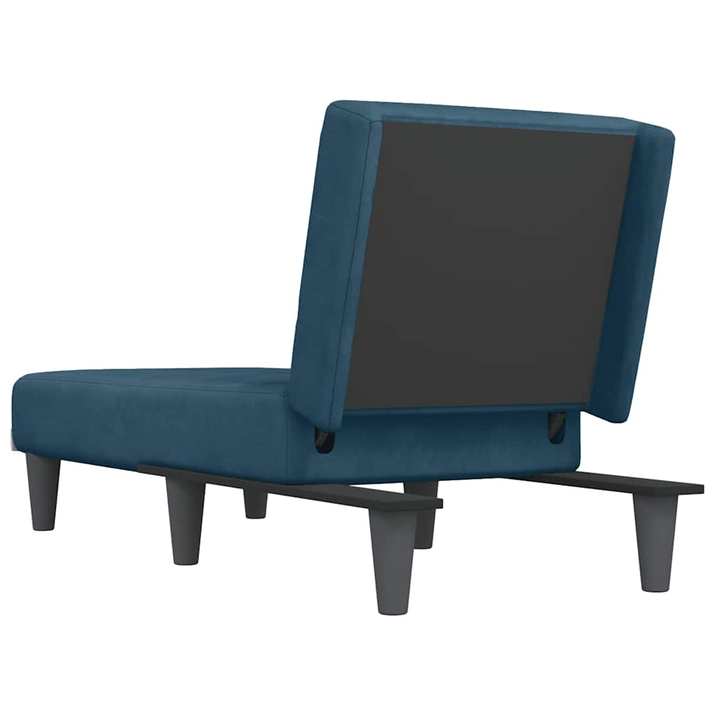 vidaXL Chaise longue fluweel blauw