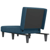 vidaXL Chaise longue fluweel blauw