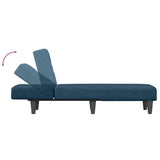 vidaXL Chaise longue fluweel blauw