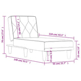 vidaXL Chaise longue fluweel blauw