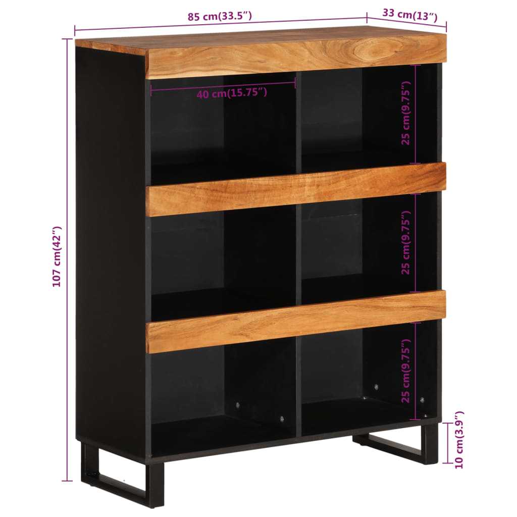 vidaXL Side Cabinet 85x33x107 cm Solid Acacia Wood