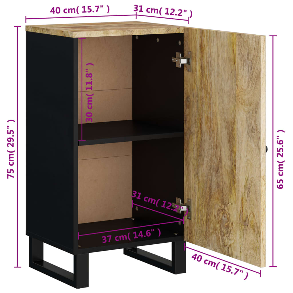 vidaXL Sideboard with Door 40x31x75 cm Solid Mango Wood