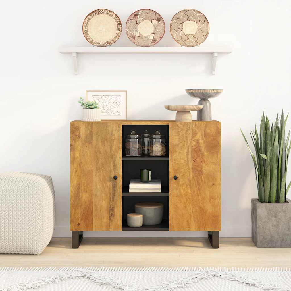 vidaXL Dressoir met 2 deuren 90x33x75 cm massief acaciahout