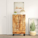 vidaXL Hoge kast met 3 deuren 40x33x110 cm massief mangohout en ijzer