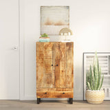 vidaXL Hoge kast met 3 deuren 40x33x110 cm massief mangohout en ijzer