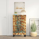 vidaXL Hoge kast met 3 deuren 40x33x110 cm massief mangohout en ijzer