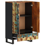 vidaXL Hoge kast met 3 deuren 40x33x110 cm massief mangohout en ijzer