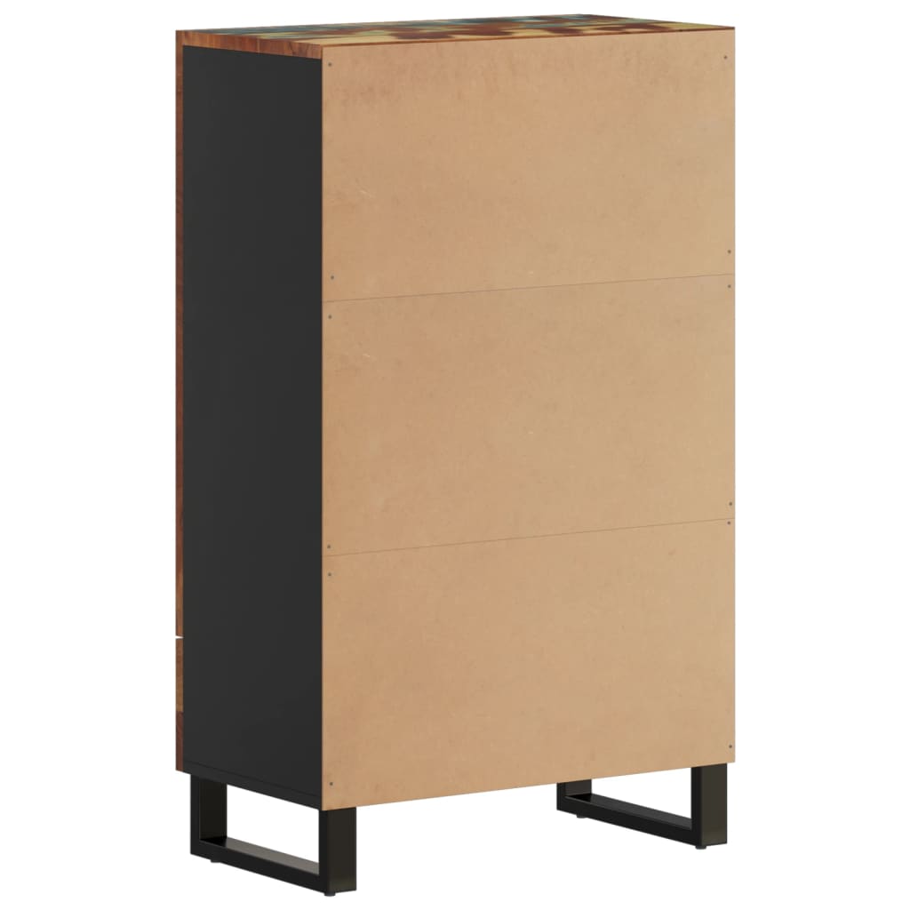 vidaXL Hoge kast met 3 deuren 40x33x110 cm massief mangohout en ijzer