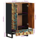 vidaXL Hoge kast met 3 deuren 40x33x110 cm massief mangohout en ijzer