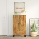 vidaXL Hoge kast met 3 deuren 40x33x110 cm massief mangohout en ijzer
