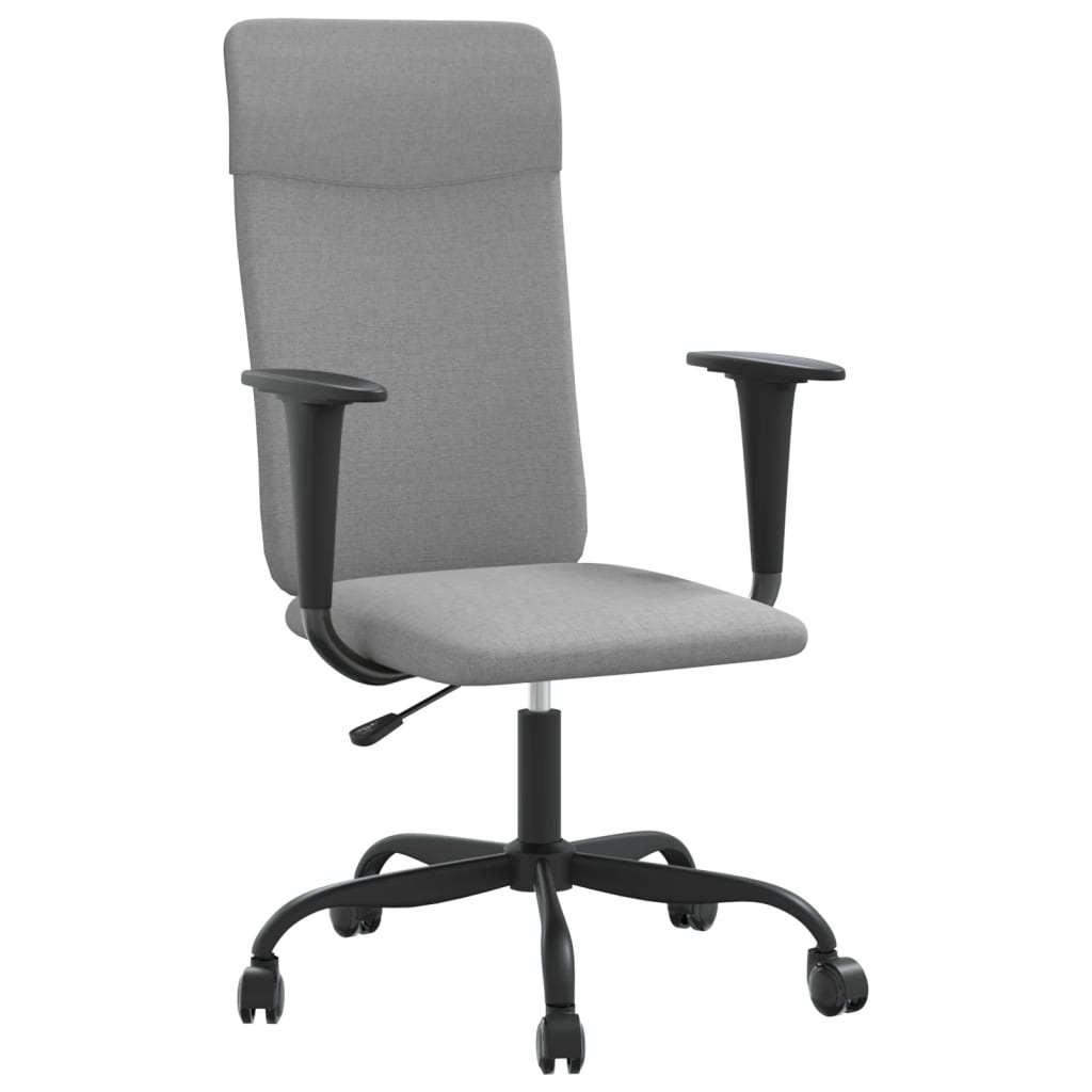 vidaXL Office Chair Adjustable Height Fabric Light Grey