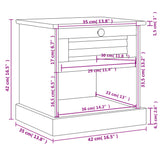 vidaXL Nightstand VIGO 42x35x42 cm solid pine wood