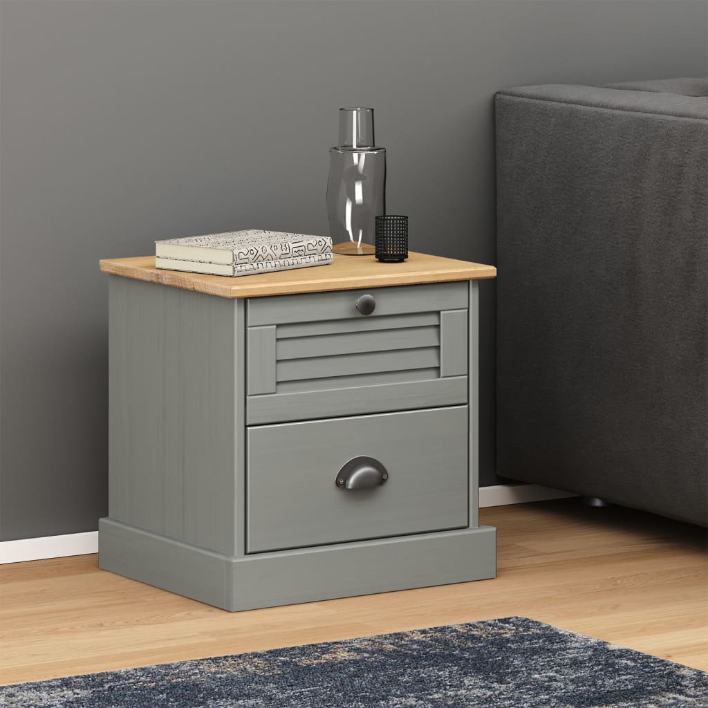vidaXL VIGO Bedside cabinet 42x35x42 cm solid pine wood