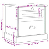 vidaXL VIGO Bedside cabinet 42x35x42 cm solid pine wood
