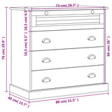 vidaXL Chest of Drawers VIGO 80x40x76 cm Solid Pinewood