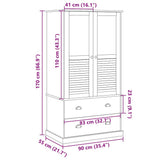 vidaXL Kledingkast VIGO 90x55x170 cm massief grenenhout