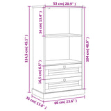 vidaXL Bookcase VIGO 60x35x114.5 cm solid pine wood