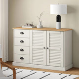 vidaXL Dressoir met lades VIGO 113x40x75 cm massief grenenhout