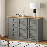 vidaXL Dressoir met lades VIGO 113x40x75 cm massief grenenhout