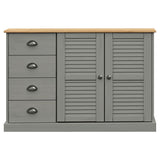 vidaXL Dressoir met lades VIGO 113x40x75 cm massief grenenhout