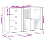 vidaXL Dressoir met lades VIGO 113x40x75 cm massief grenenhout
