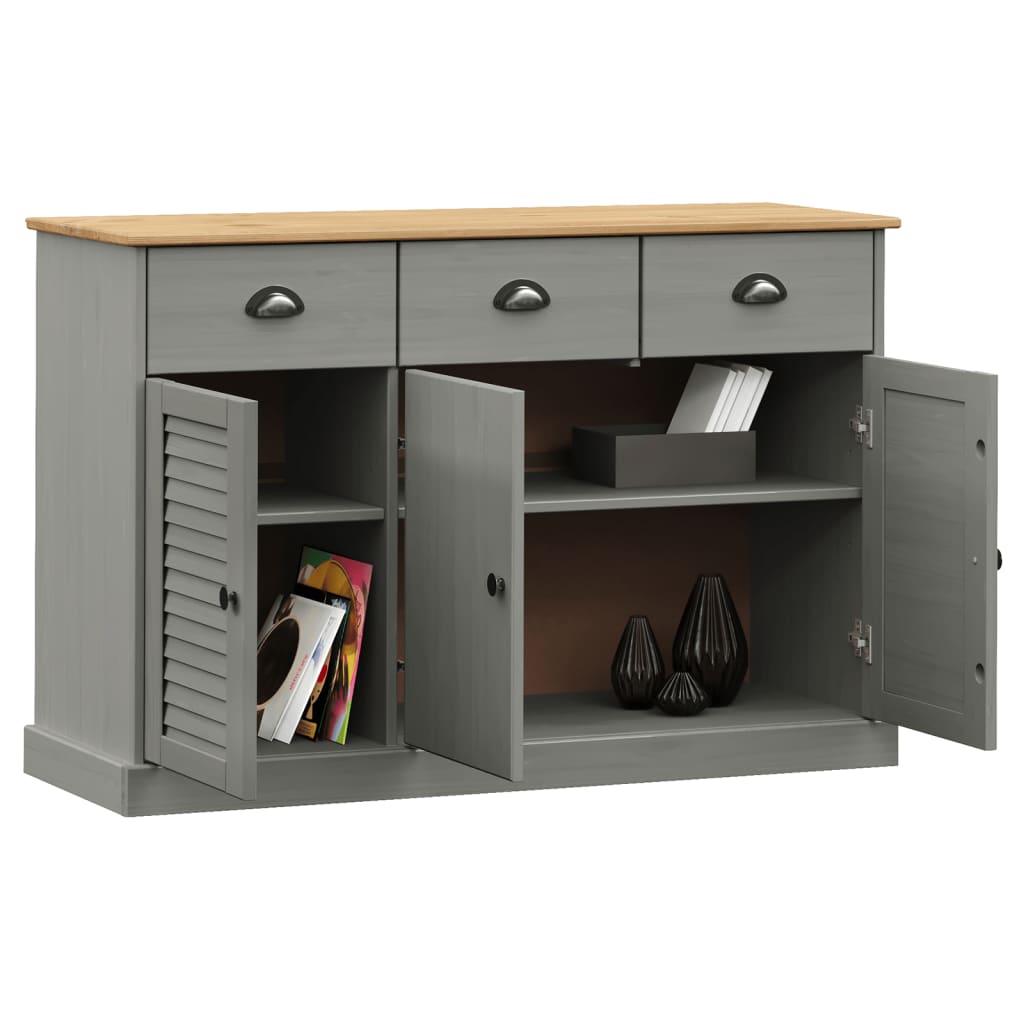 vidaXL Dressoir met lades VIGO 113x40x75 cm massief grenenhout