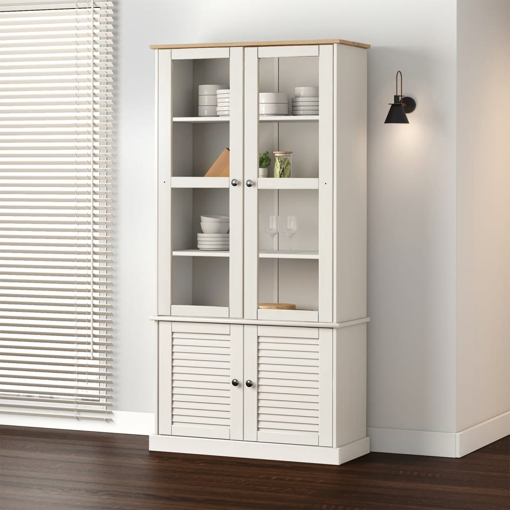 vidaXL Vitrinekast VIGO 85x35x170 cm massief grenenhout