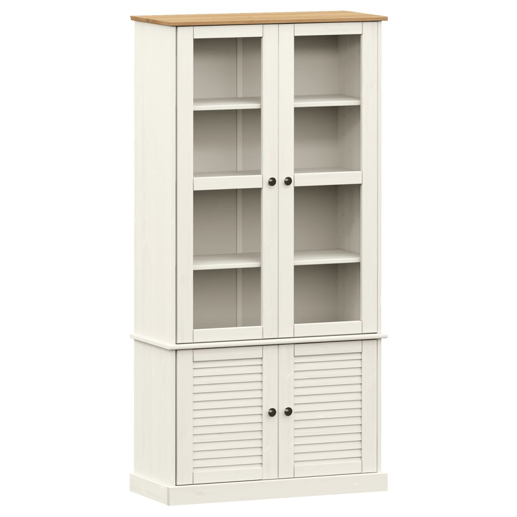 vidaXL Vitrinekast VIGO 85x35x170 cm massief grenenhout