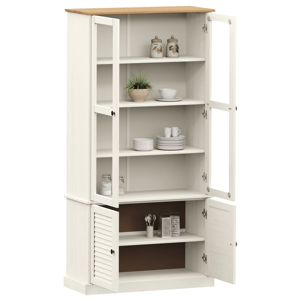 vidaXL Vitrinekast VIGO 85x35x170 cm massief grenenhout