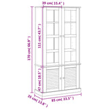 vidaXL Vitrinekast VIGO 85x35x170 cm massief grenenhout