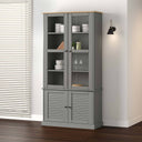 vidaXL Vitrinekast VIGO 85x35x170 cm massief grenenhout