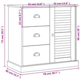 vidaXL Dressoir met lades VIGO 78x40x75 cm massief grenenhout
