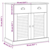 vidaXL Dressoir met lades VIGO 78x40x75 cm massief grenenhout