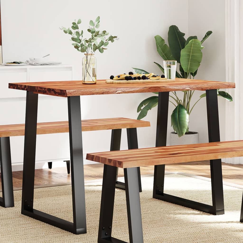 vidaXL Eettafel met natuurlijke rand 110x70x75 cm massief acaciahout