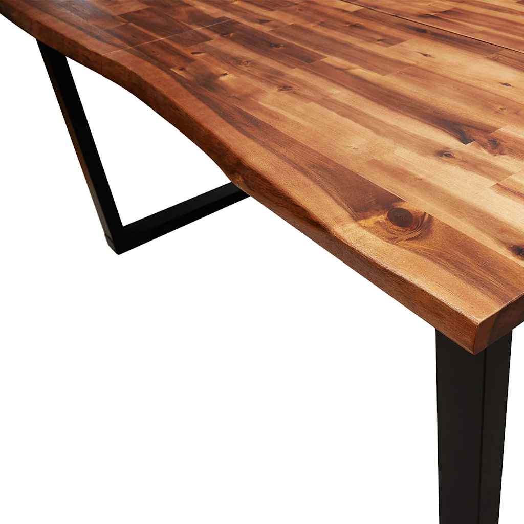 vidaXL Eettafel met natuurlijke rand 110x70x75 cm massief acaciahout