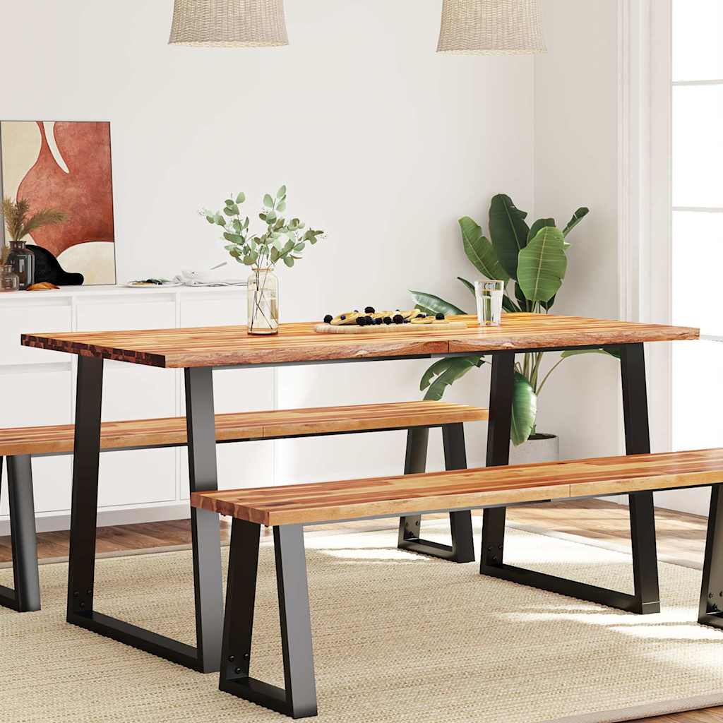vidaXL Eettafel met natuurlijke rand 110x70x75 cm massief acaciahout