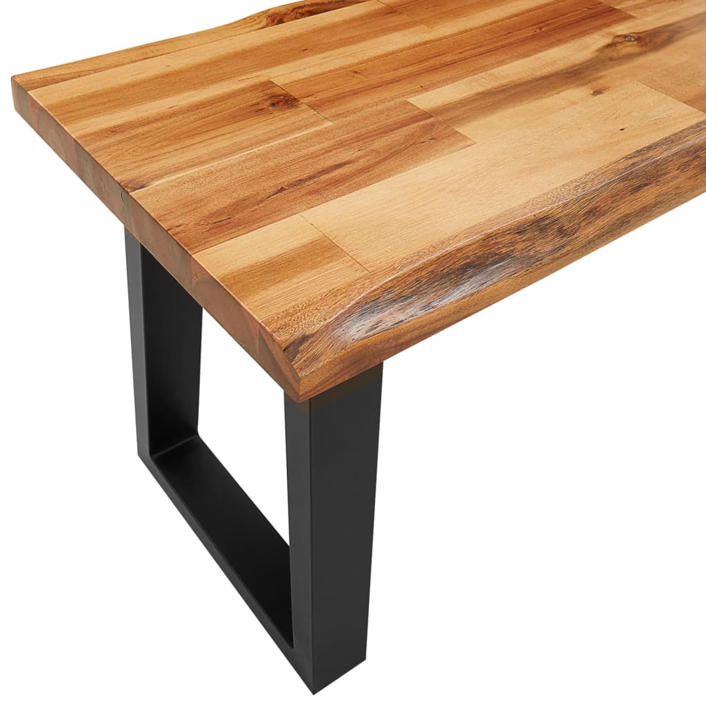 vidaXL Bankje met natuurlijke rand 110 cm massief acaciahout