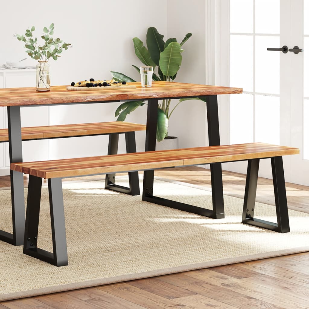 vidaXL Bankje met natuurlijke rand 110 cm massief acaciahout