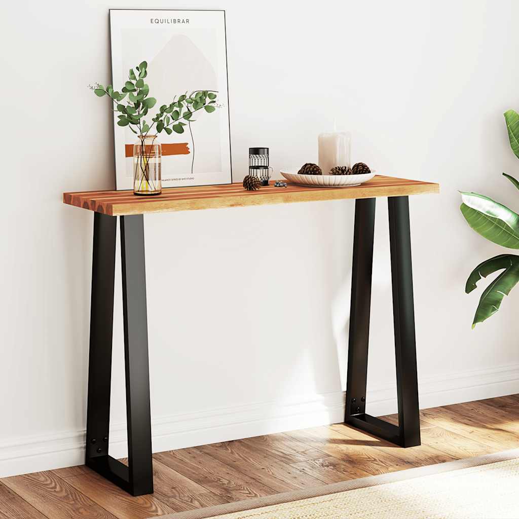 vidaXL Wandtafel met natuurlijke rand 110x35x80 cm massief acaciahout