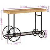 vidaXL Wandtafel 112x36x76 cm massief mangohout en ijzer