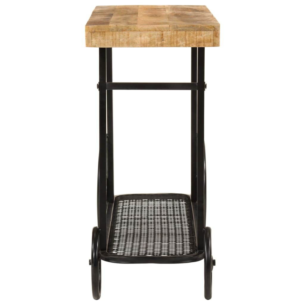 vidaXL Wandtafel 112x36x76 cm massief mangohout en ijzer
