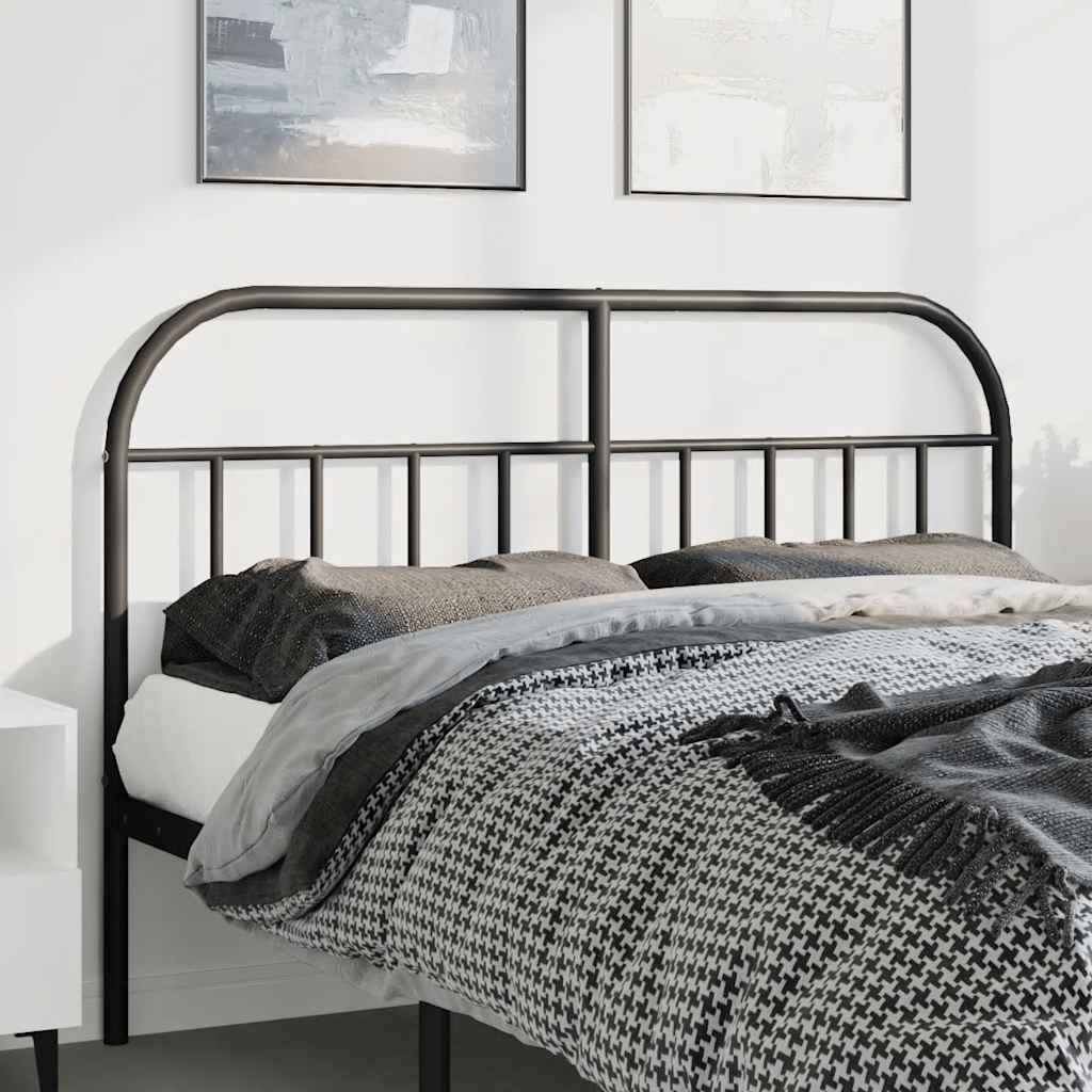 vidaXL Vervangend hoofdbord metaal zwart 75 cm