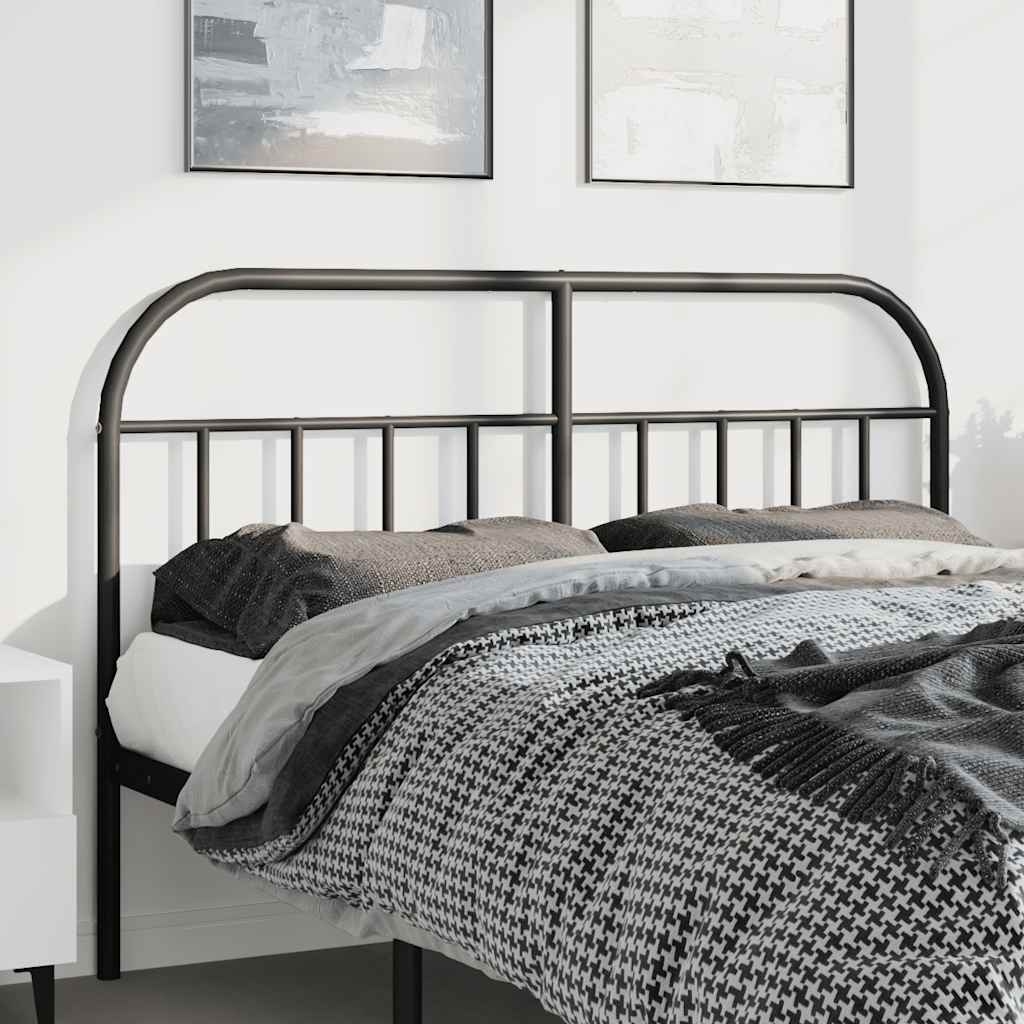 vidaXL Vervangend hoofdbord metaal zwart 75 cm