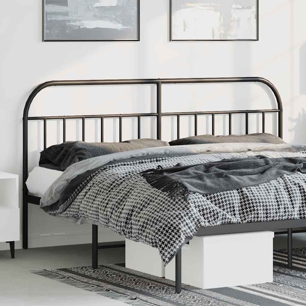 vidaXL Vervangend hoofdbord metaal zwart 75 cm