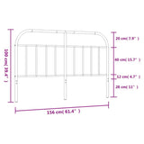 vidaXL Vervangend hoofdbord metaal zwart 75 cm