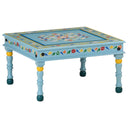 vidaXL Coffee table hand-painted solid mango wood turquoise