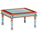 vidaXL Coffee table hand-painted solid mango wood turquoise