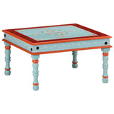 vidaXL Coffee table hand-painted solid mango wood turquoise
