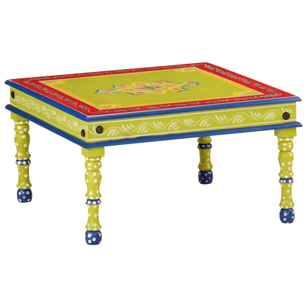 vidaXL Coffee table hand-painted solid mango wood turquoise